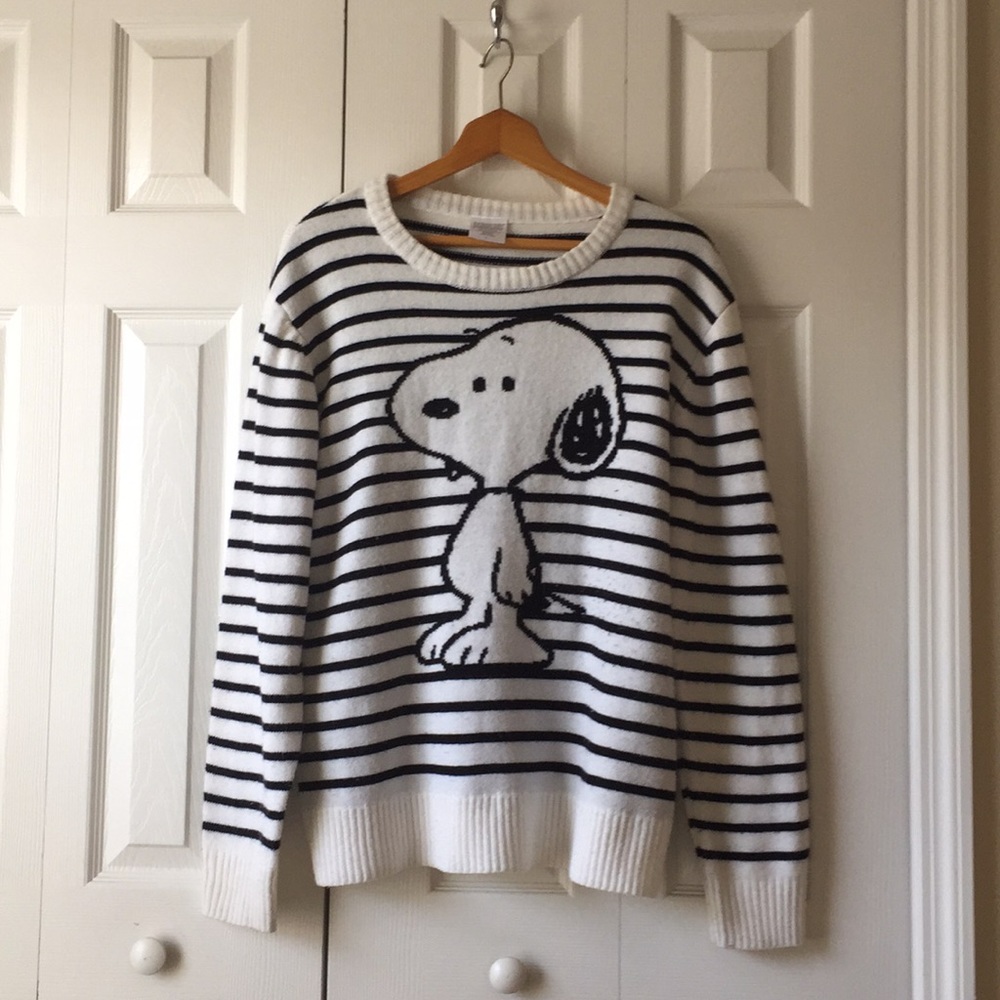 Vintage Striped Snoopy Sweater